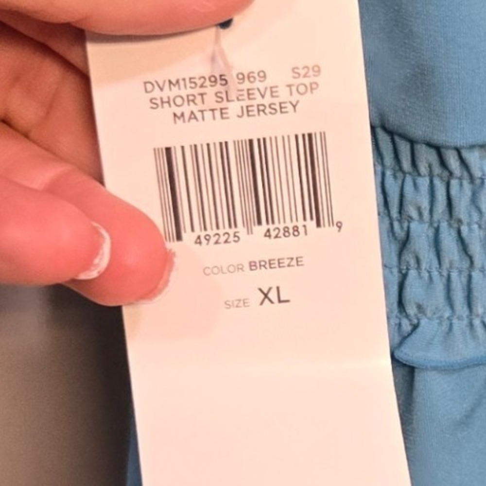 BCBG Paris Babydoll Shirt Top Women XL Blue Ruffle Empire Waist Ruffle Retro Y2K - Picture 8 of 9